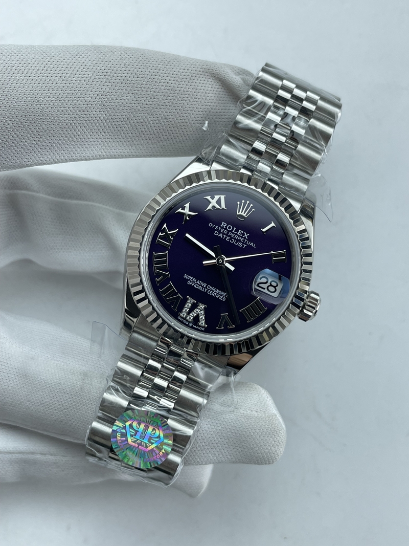 (준비완료/특급배송)NO.3655/QP공장 롤렉스 데이저스트 31mm 여성용 시계 오베르진 다이얼 플루티드 베젤 쥬빌레 밴드